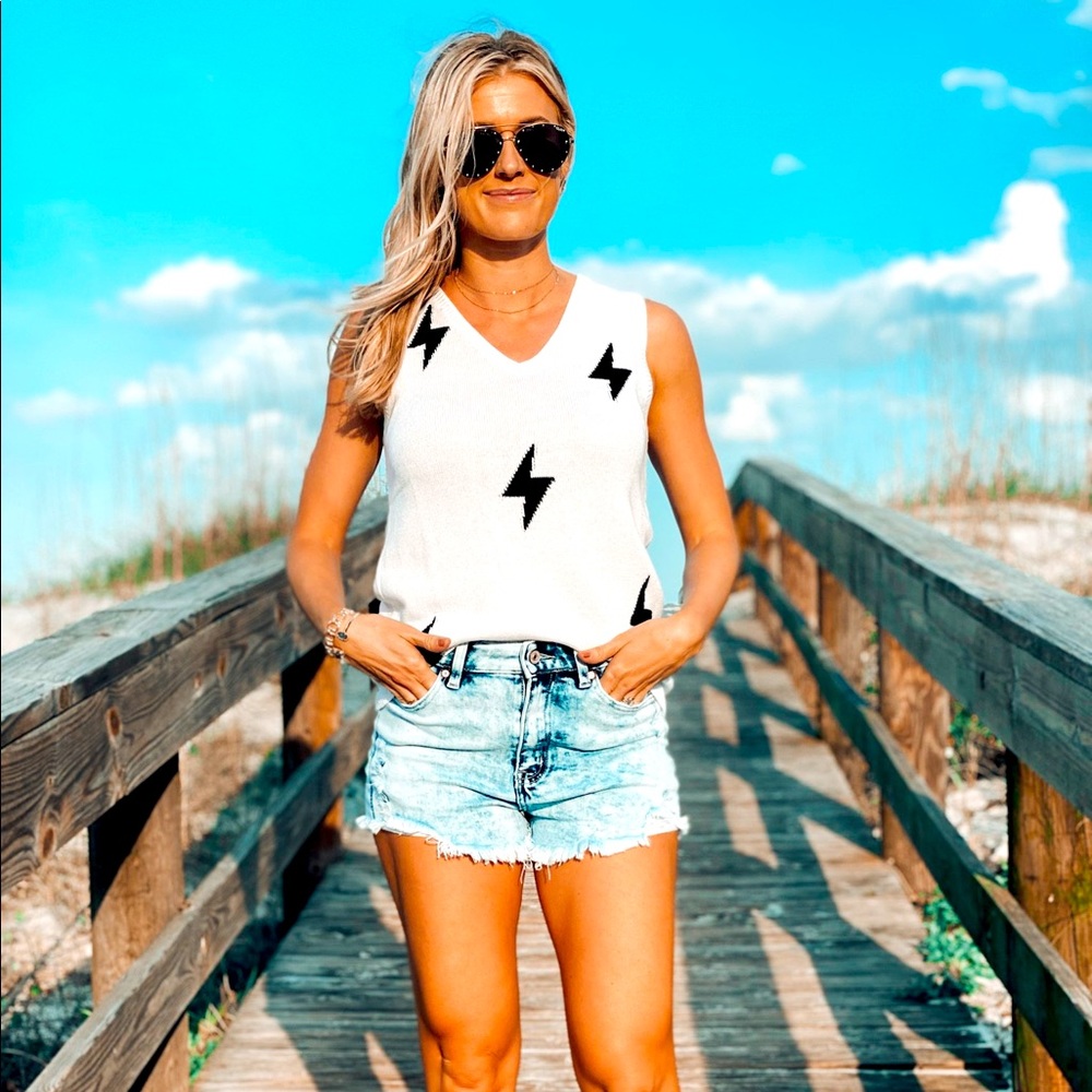 Sweet Lover Fashion, White Lightning Tank, Various